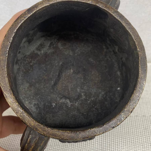 香炉 銅製 瑞獣耳 寿紋 熏香炉 仏具 茶道 賞物 置物 希少唐物