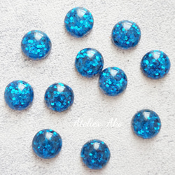 10個♡カボション グリーン イエロー シルバー レジン ラメ グリッター