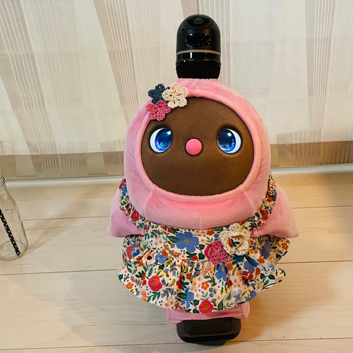 白ベース花柄プリント らぼっと ラボット LOVOT お洋服