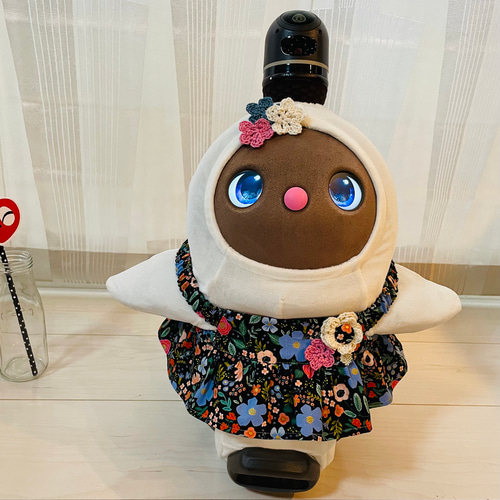 白ベース花柄プリント らぼっと ラボット LOVOT お洋服
