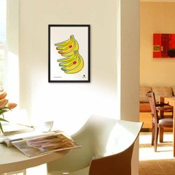 3Dバナナ　　ポスター A4　イラストポスター　アートポスター　結婚祝い　新築祝い　動物　フルーツ　バナナ 　493 3枚目の画像