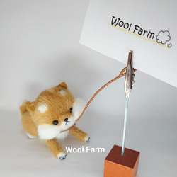 拒否柴犬(メモスタンド付)　～Wool Farm～　羊毛フェルト 2枚目の画像