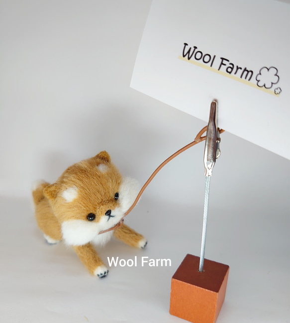 拒否柴犬(メモスタンド付)　～Wool Farm～　羊毛フェルト 2枚目の画像