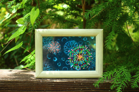 モザイクアート＜彩シリーズ～花火①＞ 送料無料。 その他アート