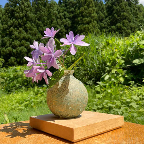 吹きガラス 黄流硝一輪挿し 花器 フラワーベース 一輪挿し・花瓶・花器