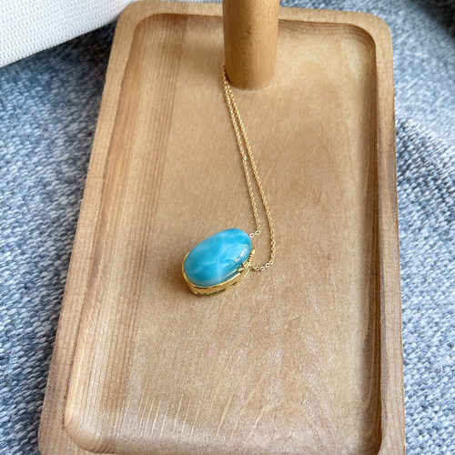 天然ラリマーブレスレットとペンダント