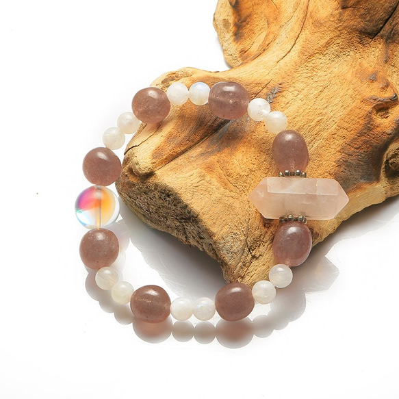 天然石ブレスレット】心身の癒し 安心 フォスフォシデライト