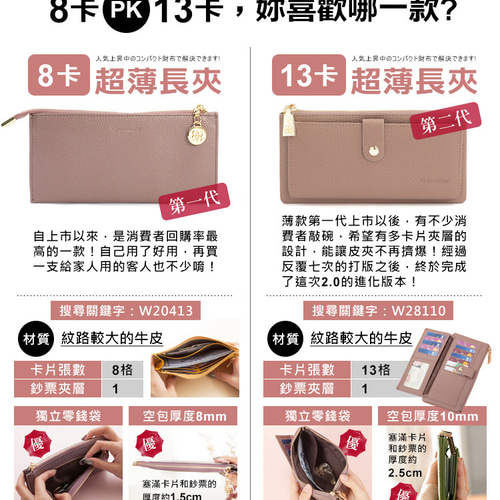 レザー 薄型 長財布 レディース 13カード入れ 小銭入れ 牛革 レザー 薄型 長財布 レディース 13カード入れ 小銭入れ 牛革