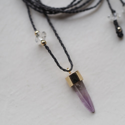 amethyst brass necklace (kunisou) 3枚目の画像