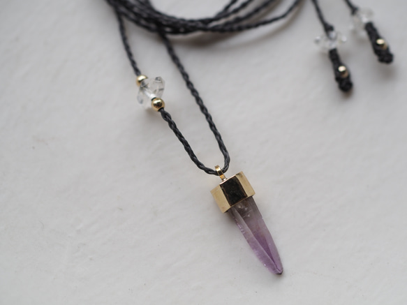 amethyst brass necklace (kunisou) 3枚目の画像