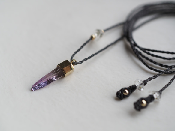 amethyst brass necklace (kunisou) 8枚目の画像