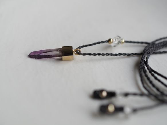 amethyst brass necklace (kunisou) 10枚目の画像