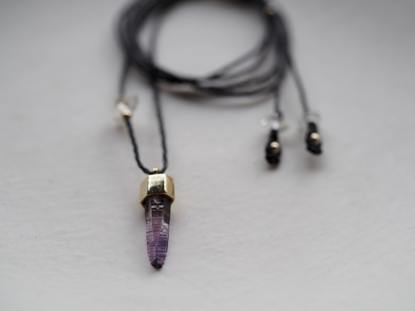 amethyst brass necklace (kunisou) 5枚目の画像