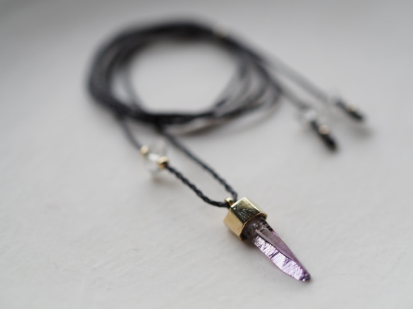 amethyst brass necklace (kunisou) 6枚目の画像