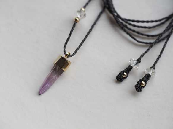 amethyst brass necklace (kunisou) 4枚目の画像