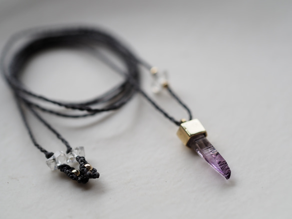 amethyst brass necklace (kunisou) 12枚目の画像