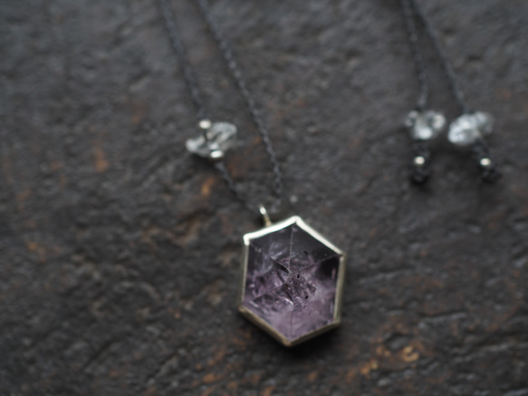 amethyst silver necklace (kikyo) 2枚目の画像