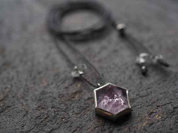 amethyst silver necklace (kikyo) 5枚目の画像