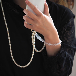 3way | 天然石水晶 x 珍珠智慧型手機肩帶 | 相容所有型號 | 1/2 排 | SS1 第17張的照片