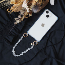 3way | 天然石水晶 x 珍珠智慧型手機肩帶 | 相容所有型號 | 1/2 排 | SS1 第5張的照片