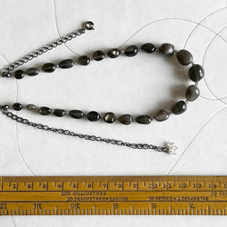No. 128 ブラックムーンストーンのネックレス（48cm） 6枚目の画像