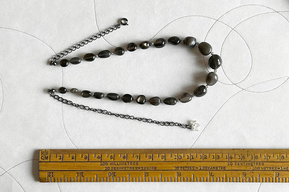 No. 128 ブラックムーンストーンのネックレス（48cm） 6枚目の画像
