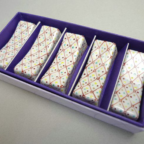 中西啓 京焼 清水焼 高級箸置き 鹿の子絞り 5個セット 【公式通販】