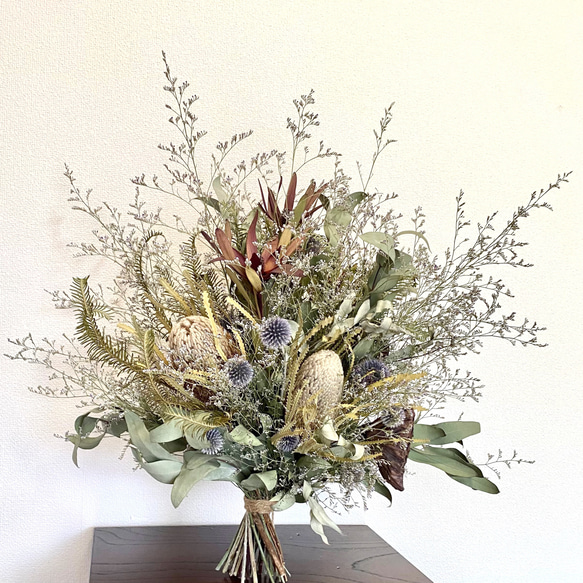 ブーケ ドライフラワーブーケ ウェディングブーケ バンクシア ワイルド