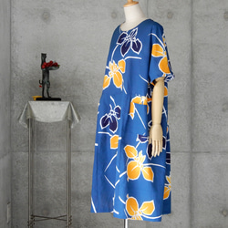 着物リメイク    浴衣のワンピース/ フリーサイズ   大きめ　　kimono　 4枚目の画像