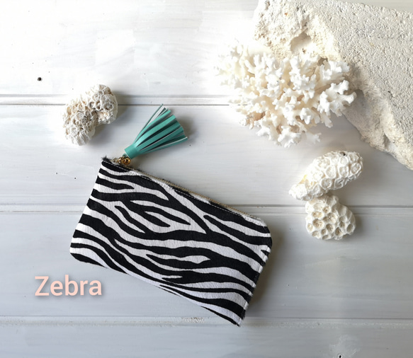 【Sさま専用ページ】☆使いやすくてコンパクト☆L字ファスナー長財布『Coron Zebra』ゼブラ 1枚目の画像