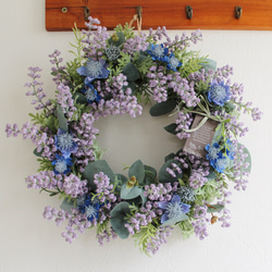 ふわもこベリーのリース＊アーティフィシャルフラワー（造花）リースです。可愛い！！ラベンダーカラーとブルーのお花 10枚目の画像