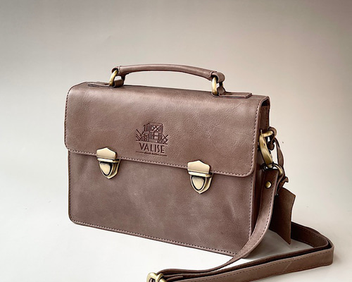 VALISE 革 ショルダーバッグ 英国デザイン牛革かばんValise ミニサッチェルバッグ