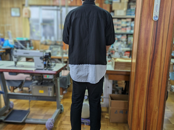 < OSOCU > Chita-momen S/S shirts 知多木綿 ちりめんシャツ スソノコシ 6枚目の画像