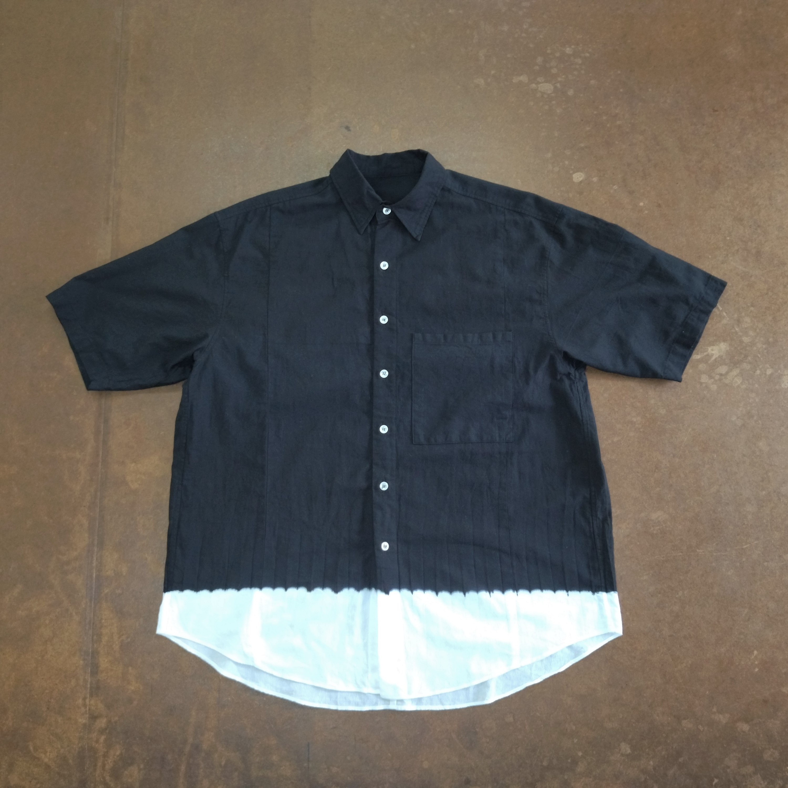 OSOCU オソク シャツ スソノコシ 知多木綿 ツムギラボ M ブラック OSOCU > Chita-momen S/S shirts 知多木綿 ちりめんシャツ