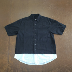 < OSOCU > Chita-momen S/S shirts 知多木綿 ちりめんシャツ スソノコシ 1枚目の画像