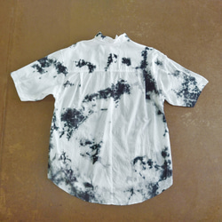 < OSOCU > Chita-momen S/S shirts 知多木綿 ちりめんシャツ  黒むら染 3枚目の画像