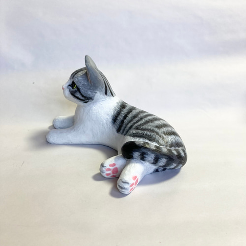 サバトラ白猫の置物 招き猫 猫ハウス 通販 14369296｜Creema(クリーマ