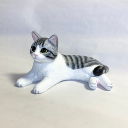 サバトラ白猫の置物 6枚目の画像