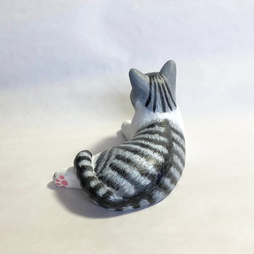 招き猫　m(*´︶`*)∫m ❤︎ グレー　サバ白さん ぬいぐるみ ひざねこ 猫 サバ白 サバシロ ねこ【P-7812】Sサイズ