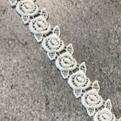 2m コットンケミカルレース モチーフ 巻き薔薇柄 日本製 lace-No,132 2枚目の画像