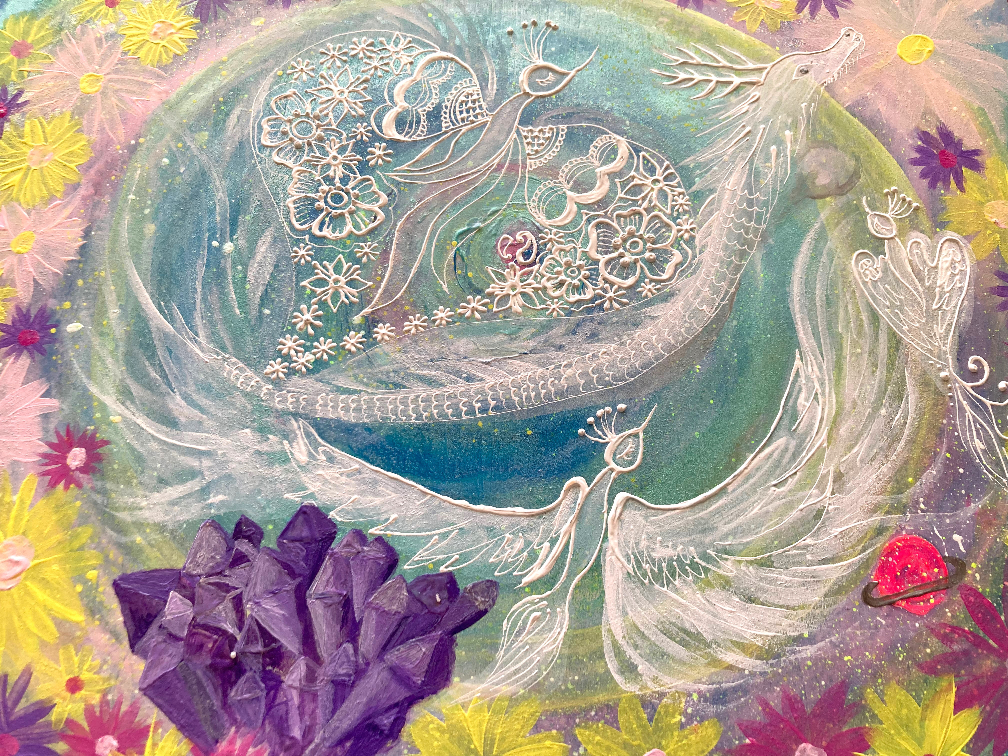 開運絵画　❀絶対的な守護神❀花晴れ鳳凰様