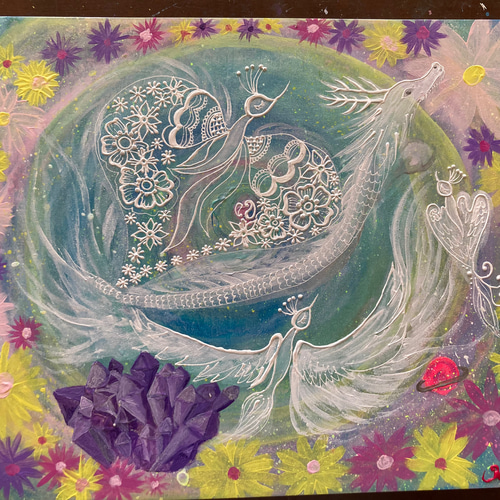 鳳凰と龍神様 絵画 Komitu 通販 14369790｜Creema(クリーマ)