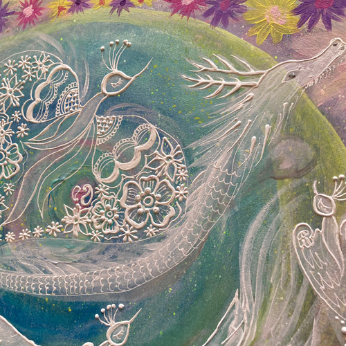 水彩画 2024年干支/荒波に舞う龍 絵画 makochin 通販 16912982