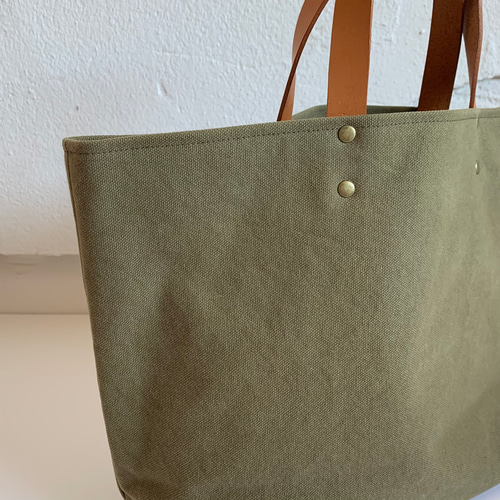 STONE  トートバッグ カーキ KiEMA - 【残りわずか】TOTE BAG / トートバック[再構築