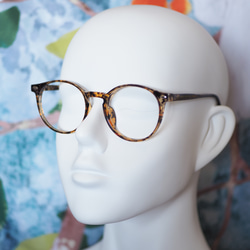 TR樹脂 ブラウンデミのカジュアルフレーム｜老眼鏡・だてメガネ・近視用・乱視用として作成できます 2枚目の画像