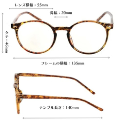 TR樹脂 ブラウンデミのカジュアルフレーム｜老眼鏡・だてメガネ・近視用・乱視用として作成できます 3枚目の画像