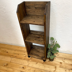 CDラック/オープンラック モダンアンティーク 棚・シェルフ・ラック F