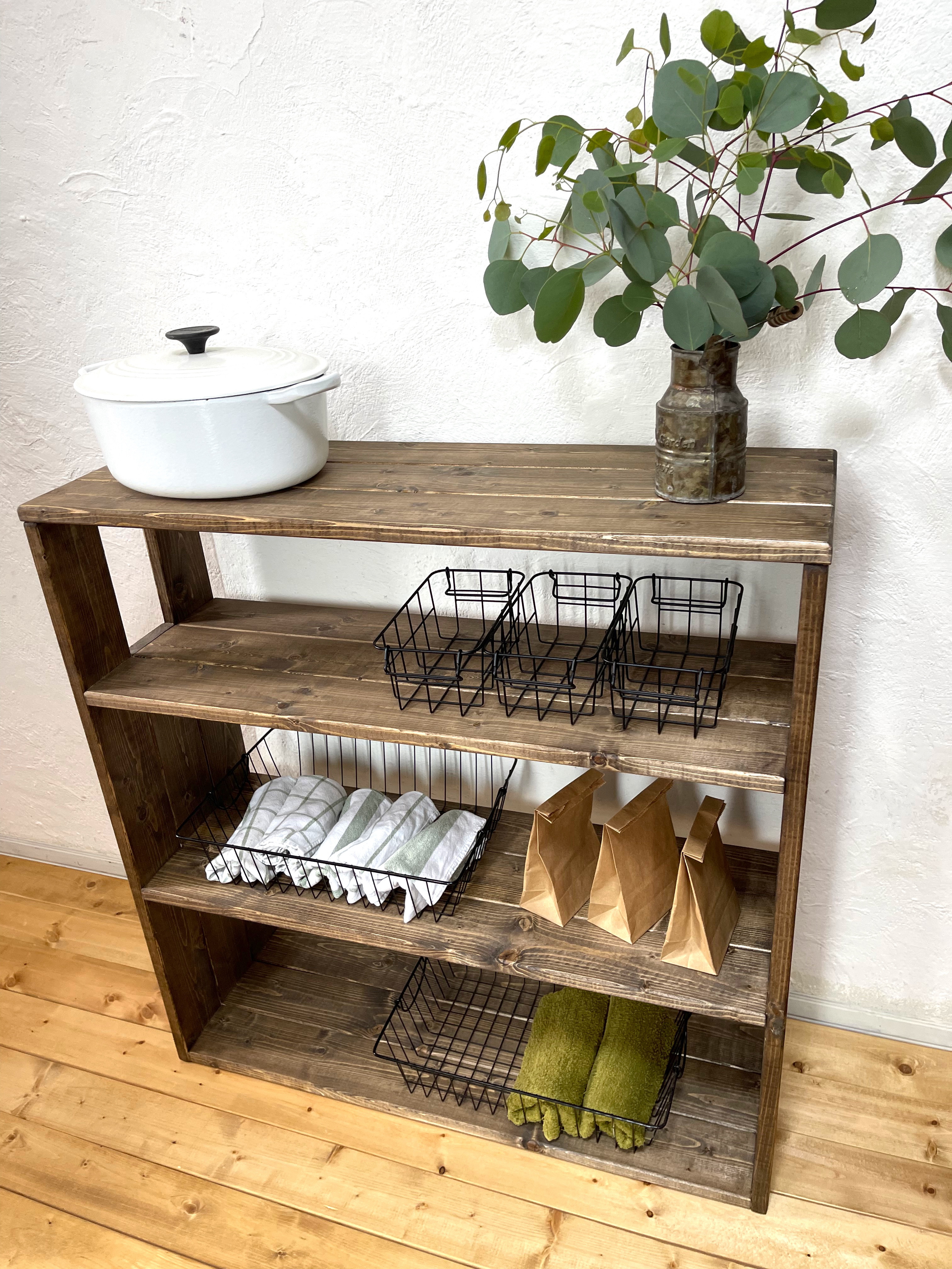 ｈ82ｗ80ｄ26.7　キッチンラック/プリンター台/本棚/店舗什器/ナチュラル/ラック/収納棚