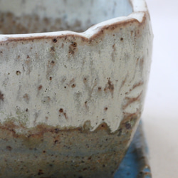 砂粒ナチュラル陶製角植木鉢(皿付き) 9枚目の画像