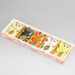 ◆商品番号　10465 五色招き猫箸置きセット 5枚目の画像